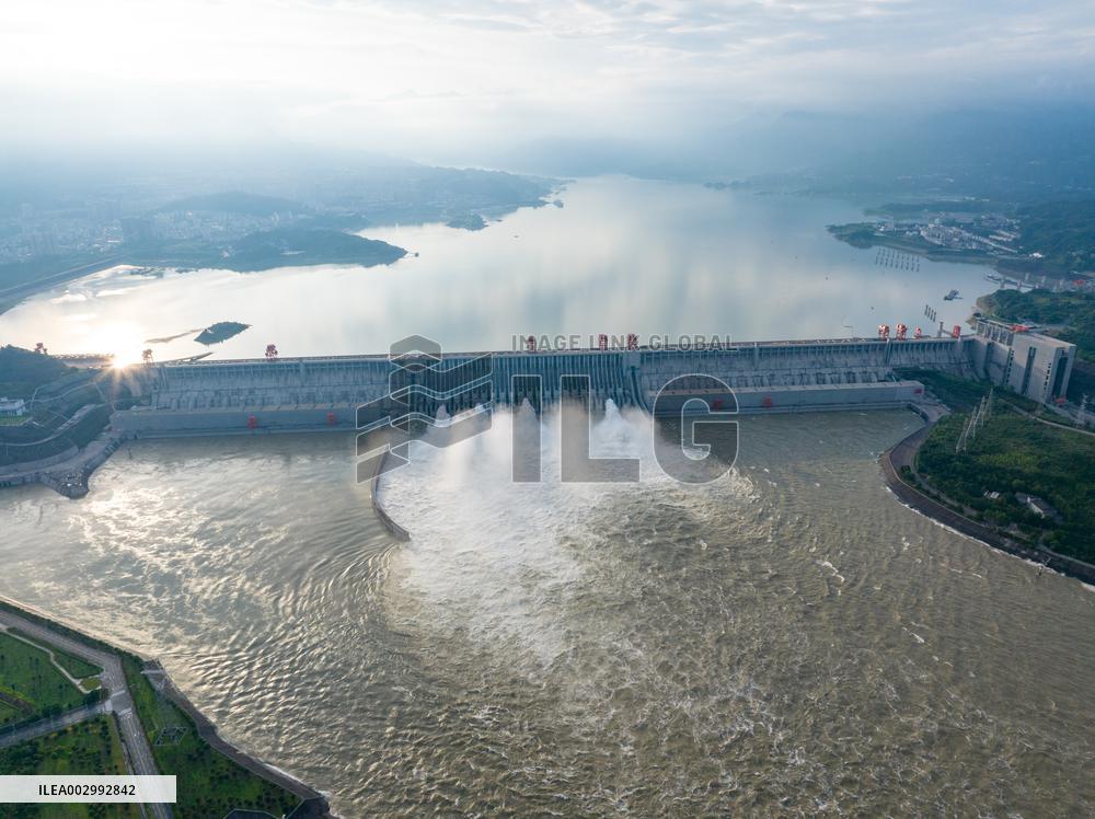 Three Gorges Reservoir Discharging Flooding Water