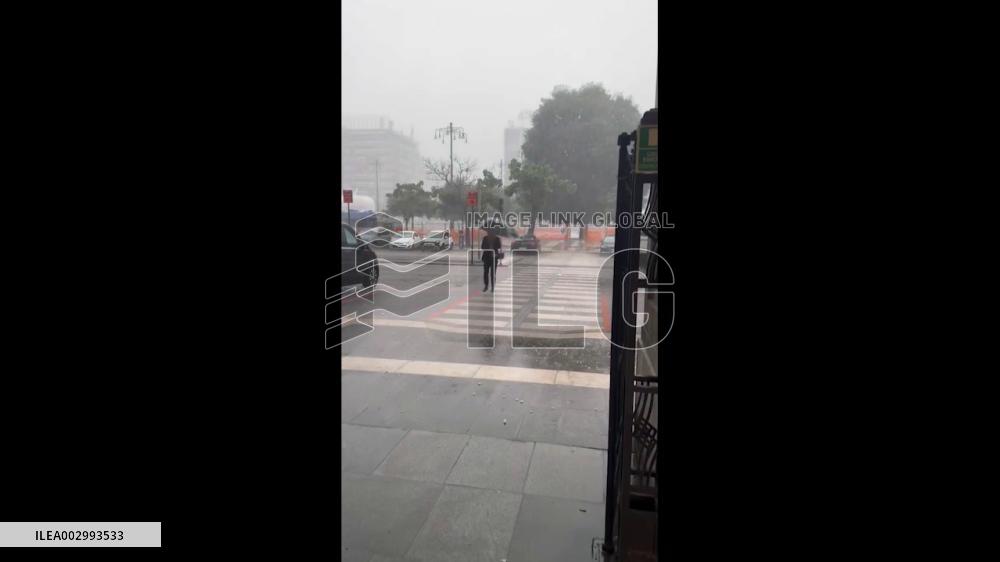 Italy: Violent Hailstorm Hits Milan