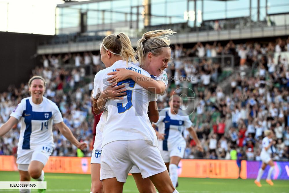 Women's Euro 2025 qualifying football match between Finland and Norway
