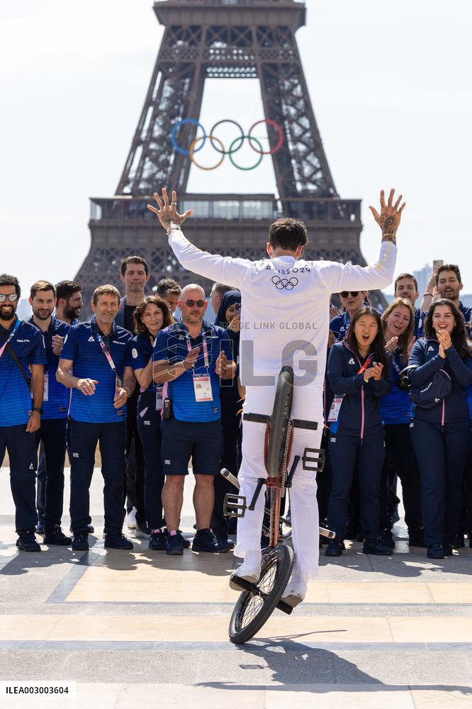 Paris 2024 - Olympic Torch Relay At Trocadero - Paris