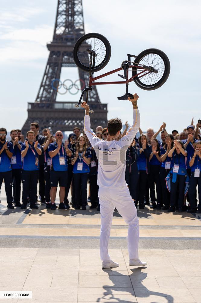 Paris 2024 - Olympic Torch Relay At Trocadero - Paris