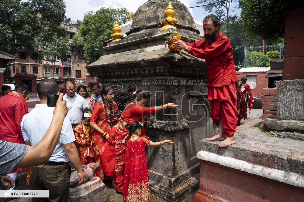 NEPAL-LALITPUR-BEL BIBAHA CEREMONY
