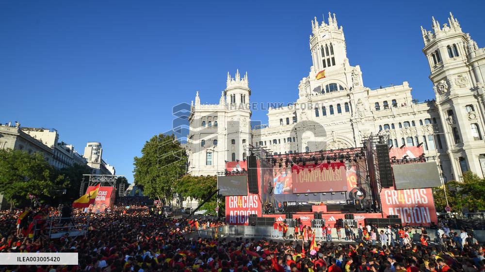 (SP)SPAIN-MADRID-FOOTBALL-EURO 2024-SPANISH NATIONAL TEAM-CELEBRATION