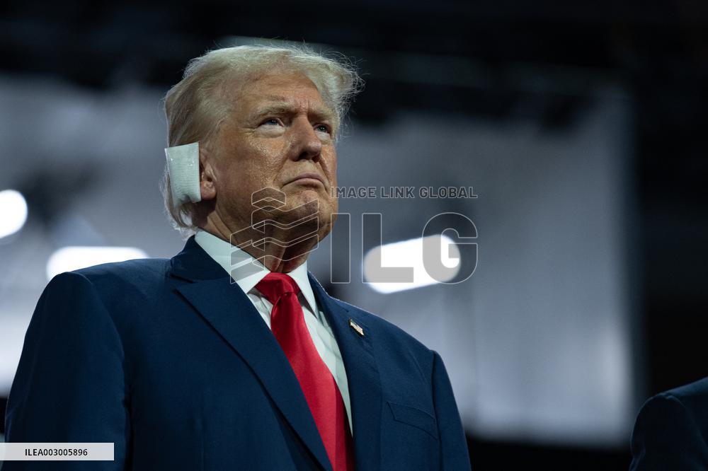 Trump Appears With Bandaged Ear At RNC - Milwaukee