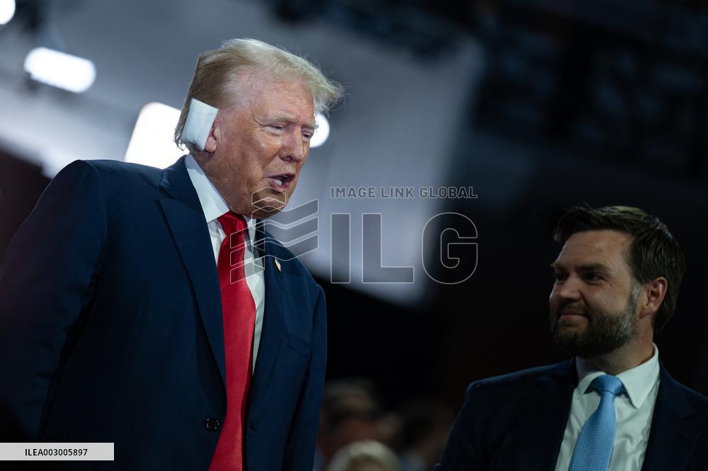 Trump Appears With Bandaged Ear At RNC - Milwaukee