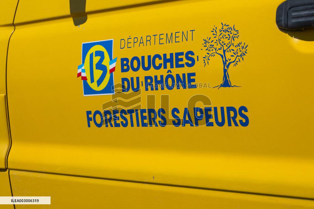 Bouches-Du-Rhone Firefighters Training In Coudoux
