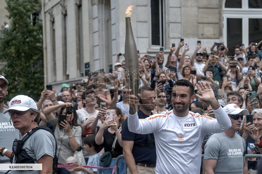 Paris 2024 - Olympic Torch Relay At Paris City Hall