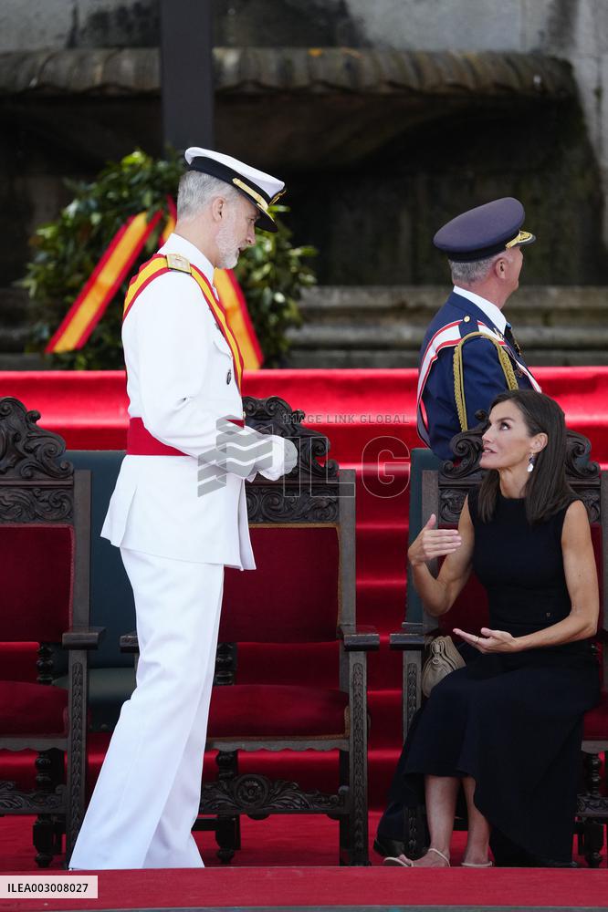 Royals Preside Over The Ceremony Of Delivery Of Royal Dispatches To The New Navy Officers In Marin