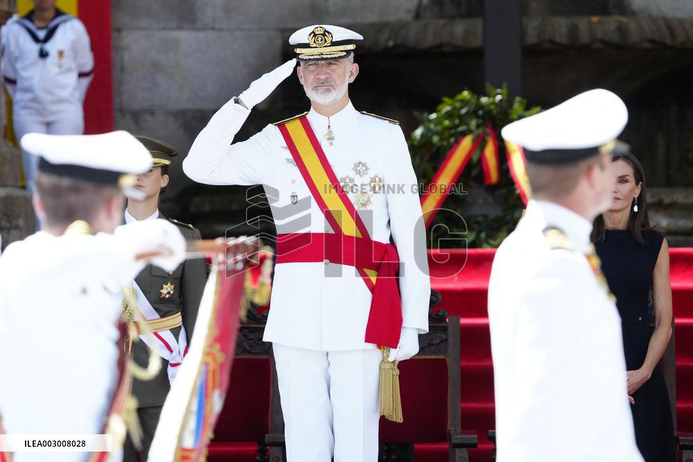 Royals Preside Over The Ceremony Of Delivery Of Royal Dispatches To The New Navy Officers In Marin