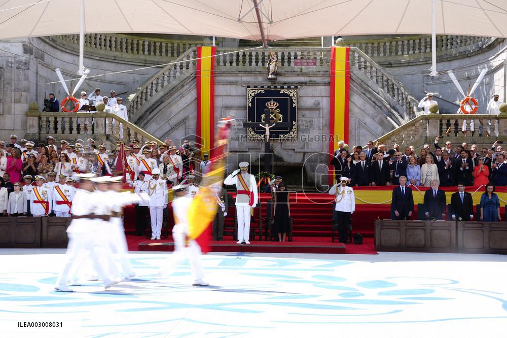 Royals Preside Over The Ceremony Of Delivery Of Royal Dispatches To The New Navy Officers In Marin