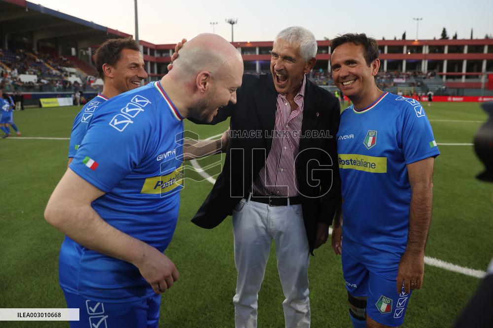 PARTITA DEL CUORE 2024 : NAZIONALE CANTANTI VS NAZIONALE POLITICI ALLO STADIO GRAN SASSO DI AQUILA