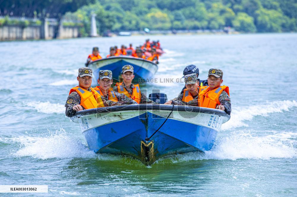 Flood Control And Rescue Drill in Baise