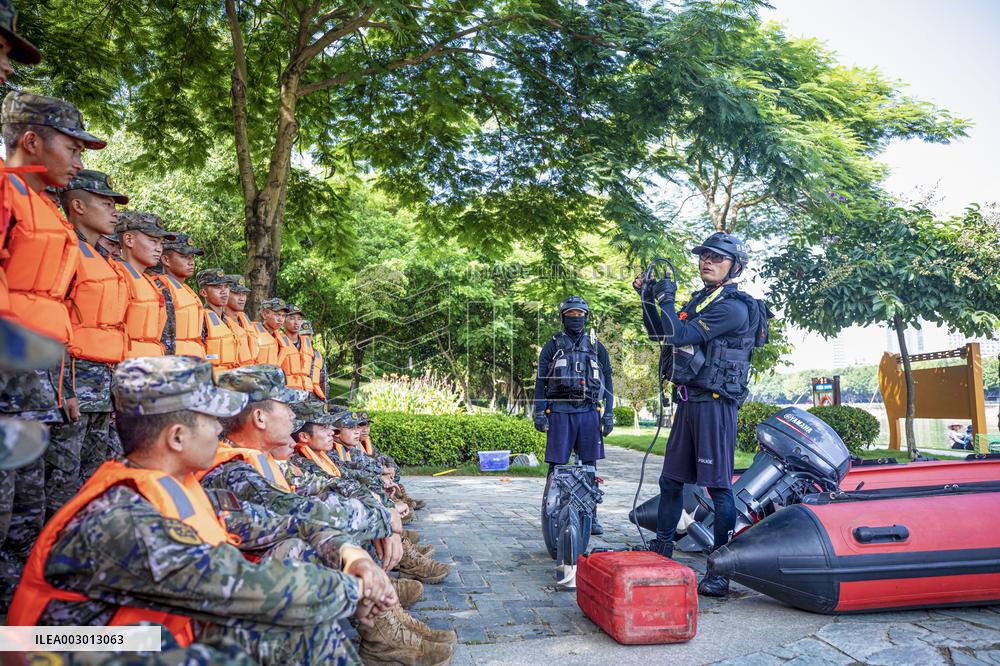 Flood Control And Rescue Drill in Baise