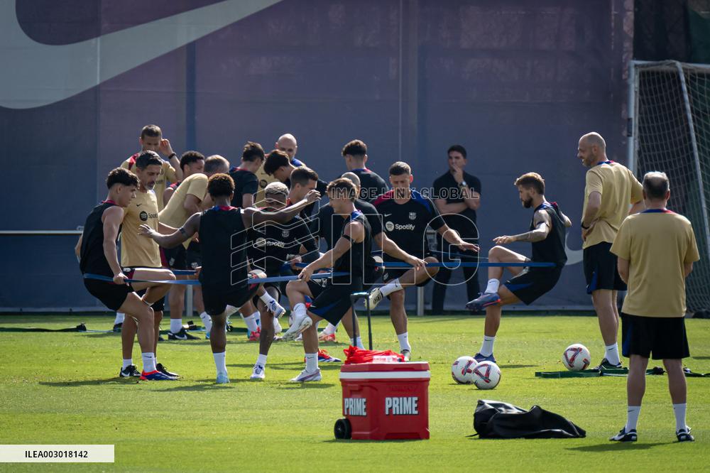 Spanish football La Liga match - FC BARCLEONA TRAINING SESSION