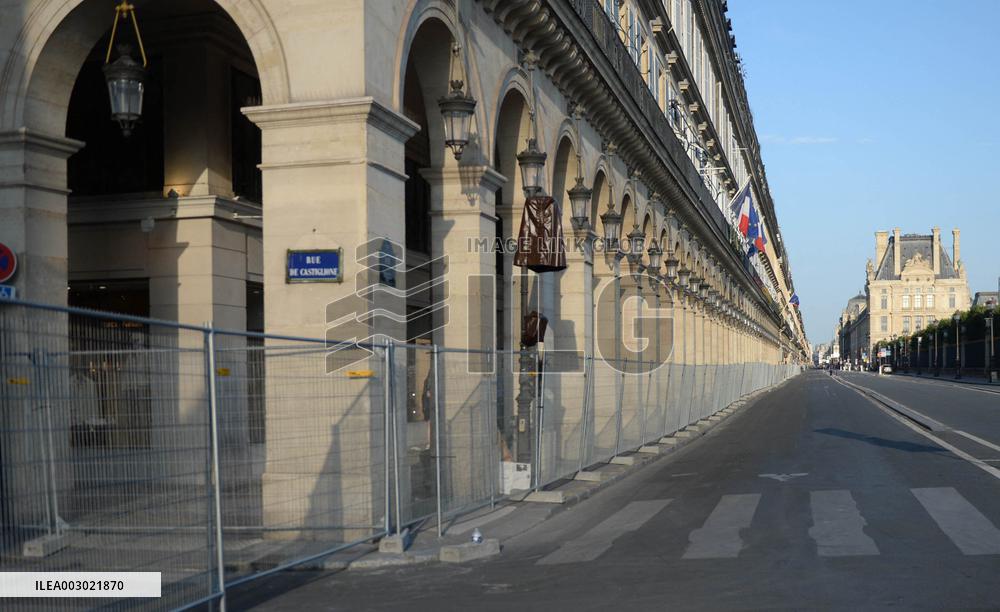 Paris 2024 - Parisians And Tourists Cope With Security Perimeter