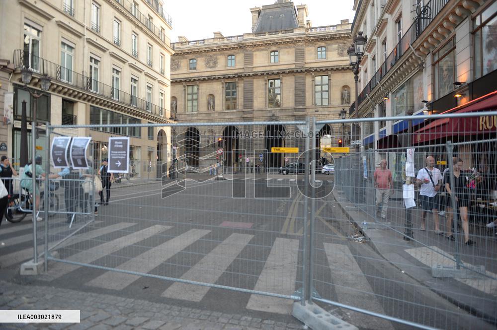 Paris 2024 - Parisians And Tourists Cope With Security Perimeter