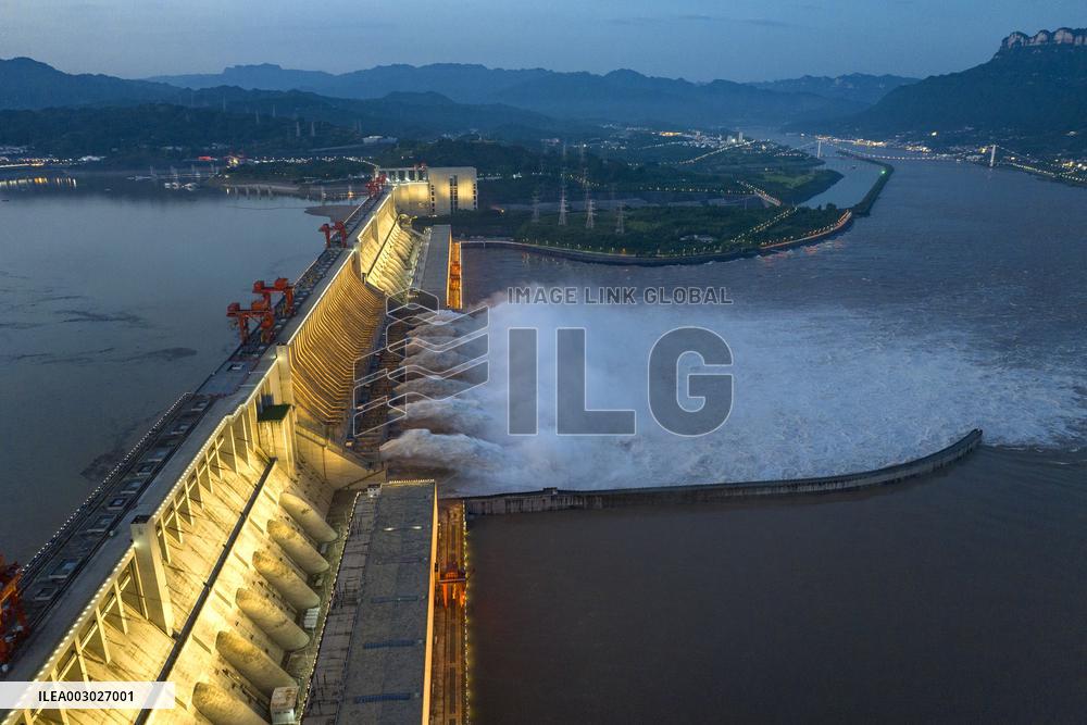 Three Gorges Dam Release Floodwater View