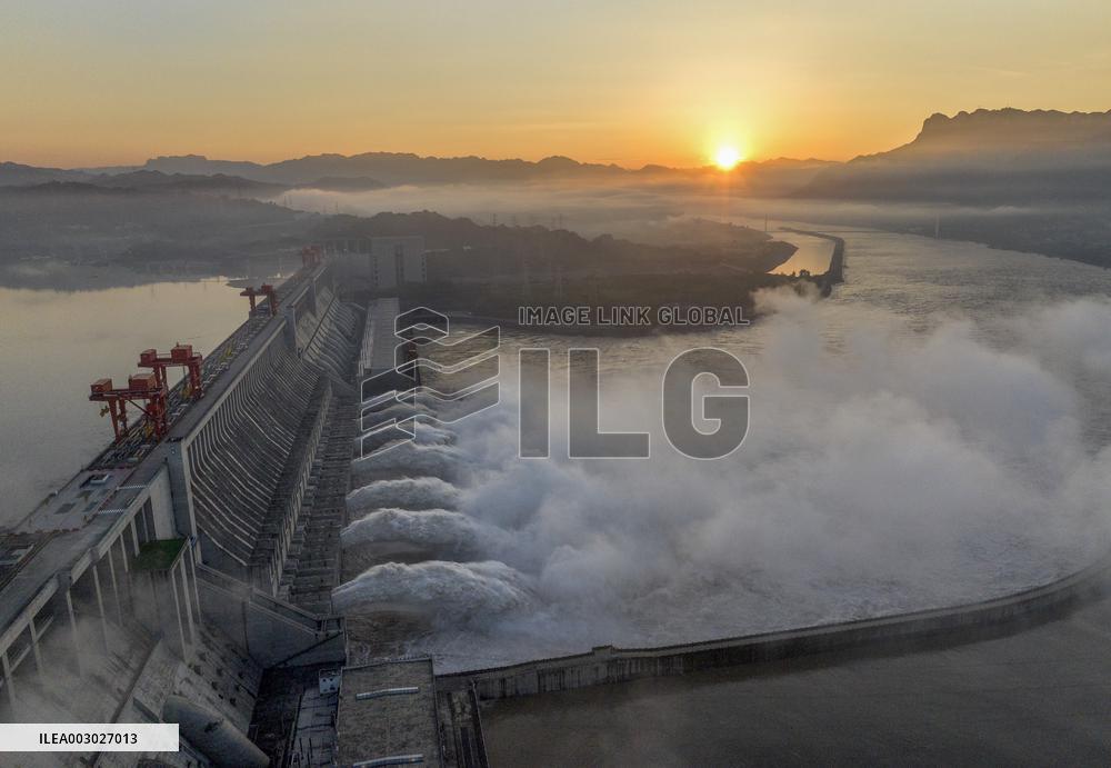 Three Gorges Dam Release Floodwater View