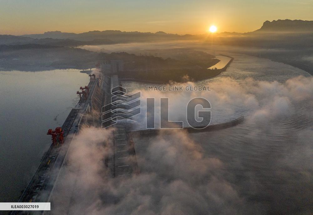 Three Gorges Dam Release Floodwater View