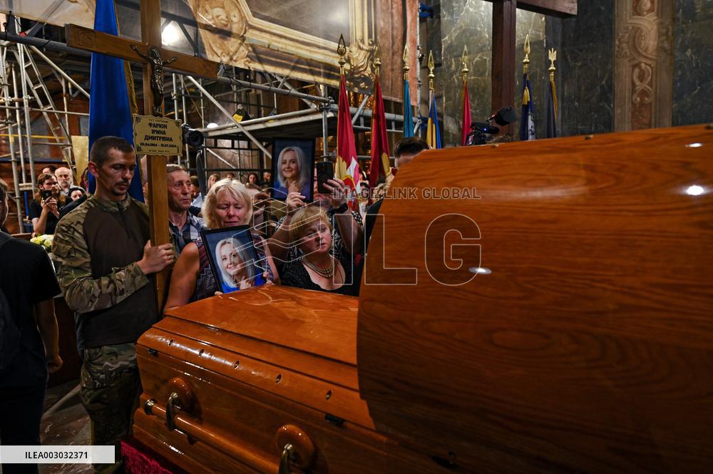 Memorial service for Iryna Farion in Lviv