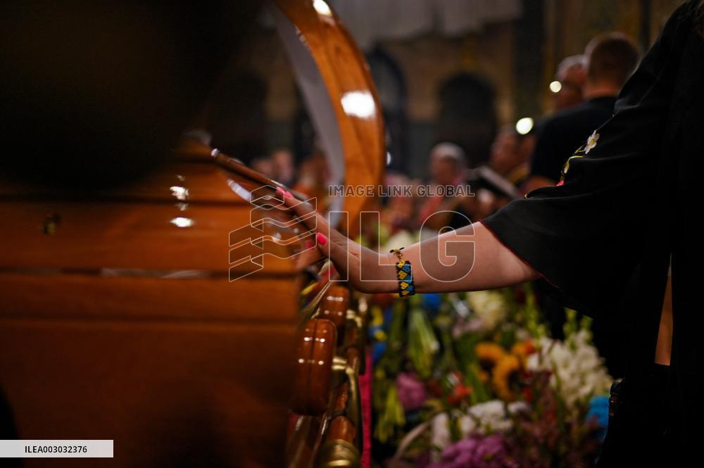 Memorial service for Iryna Farion in Lviv