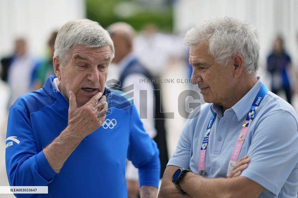 Paris 2024 - Thomas Bach Tours The Olympic Village