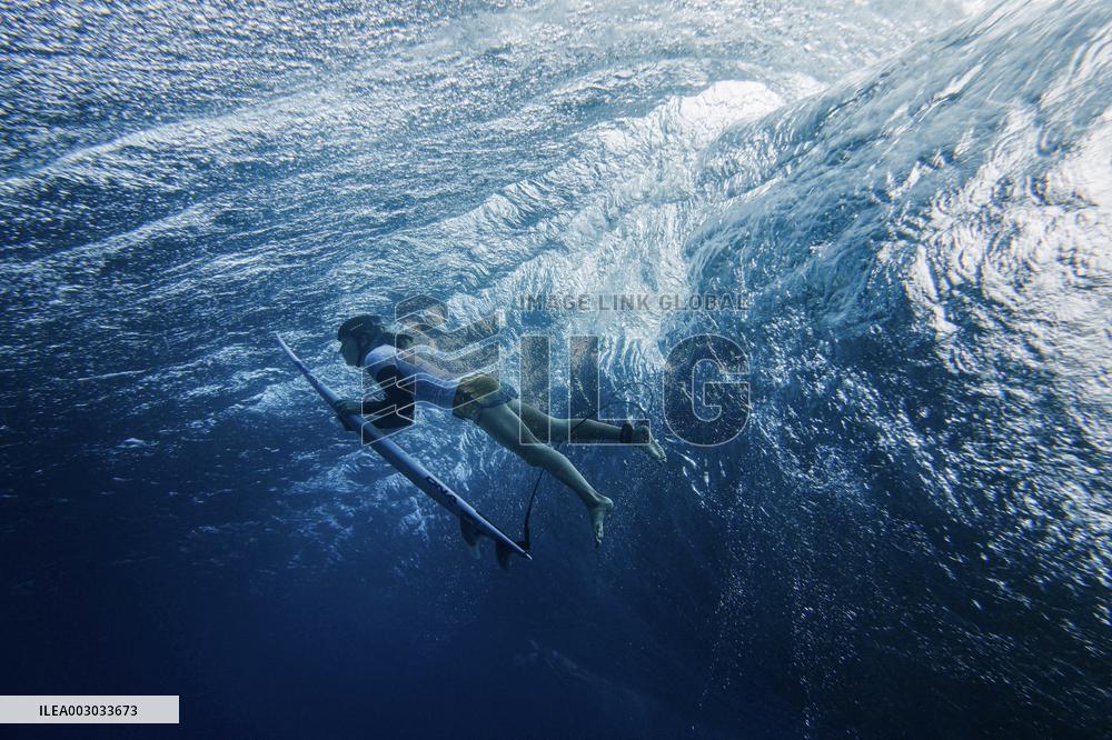 Paris 2024 - Surfing Training Session In Teahupo’