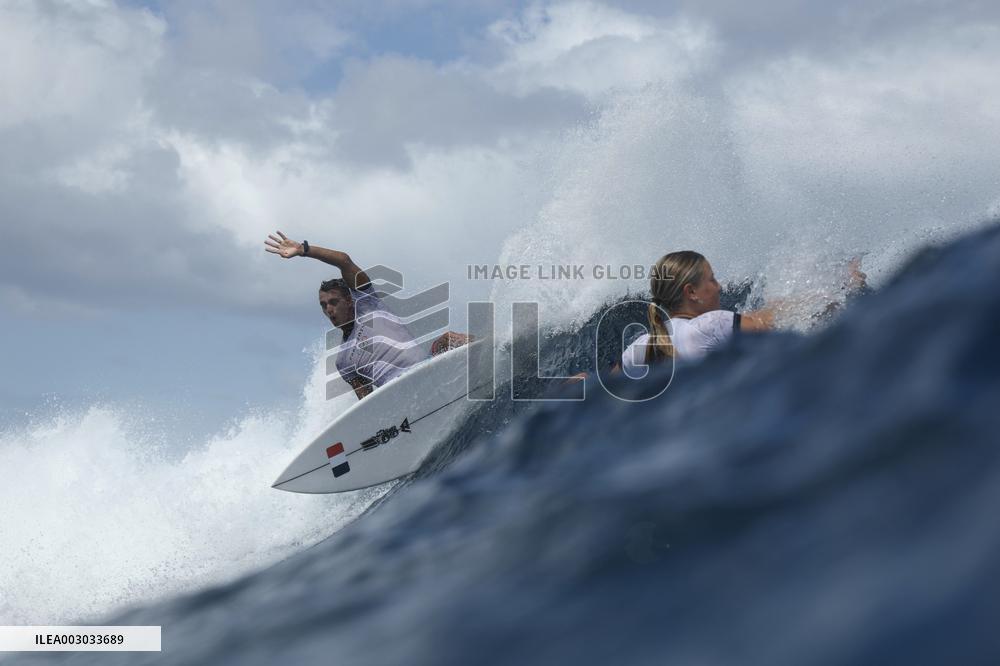 Paris 2024 - Surfing Training Session In Teahupo’