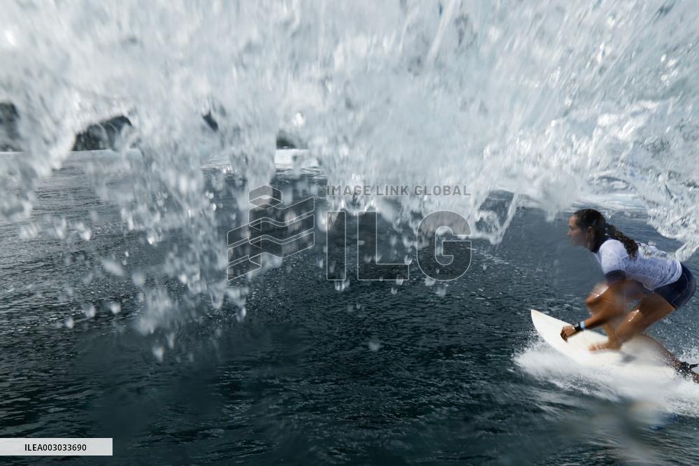 Paris 2024 - Surfing Training Session In Teahupo’