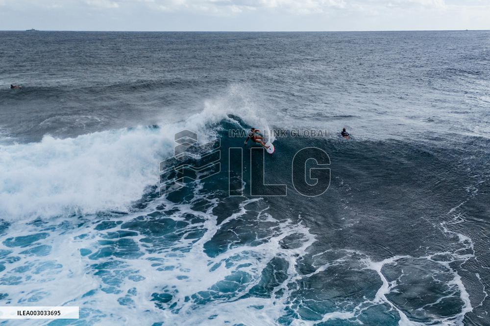 Paris 2024 - Surfing Training Session In Teahupo’