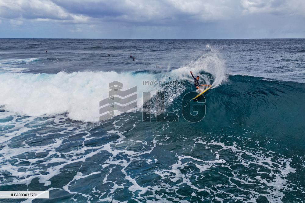 Paris 2024 - Surfing Training Session In Teahupo’