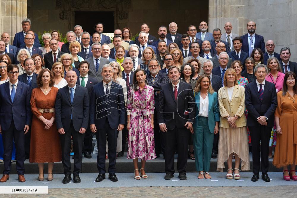 Queen Letizia Attends Cervantes Institute Directors Meeting - Barcelona