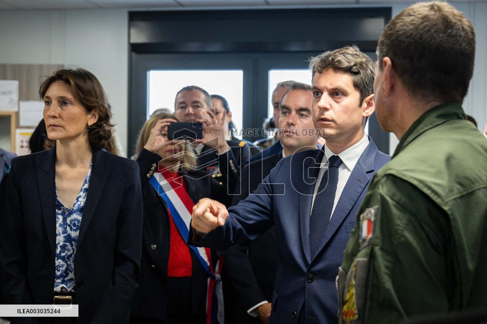 PM Attal Visits Air Base 107 - Velizy-Villacoublay