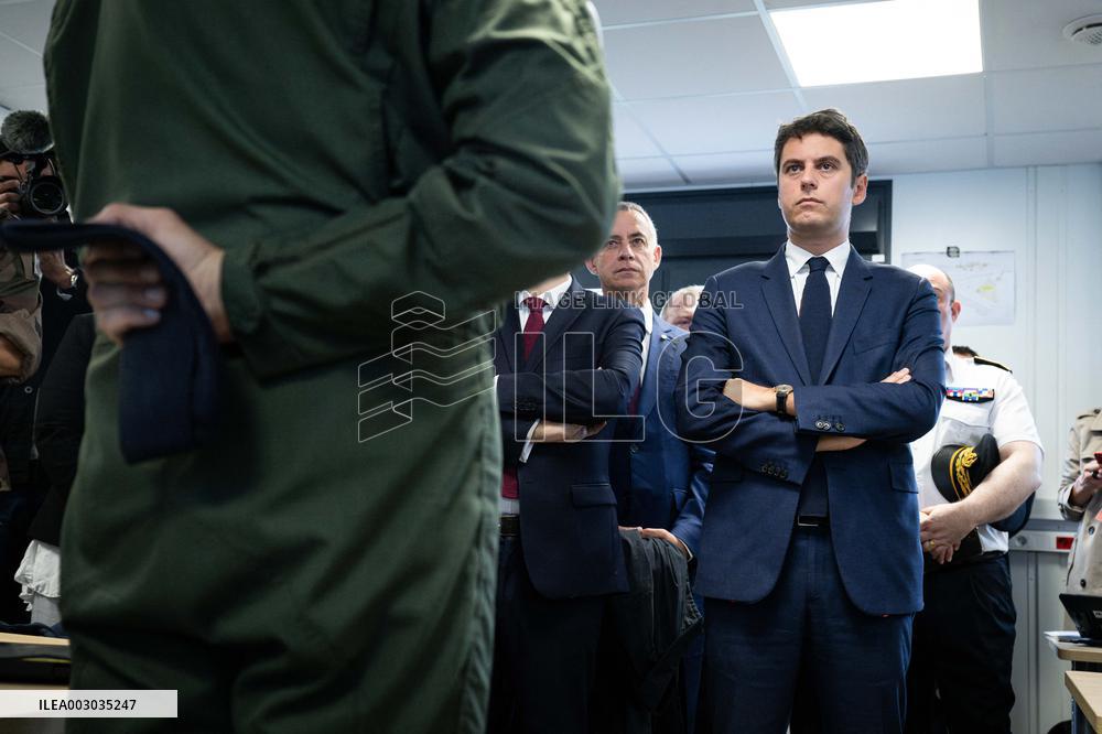 PM Attal Visits Air Base 107 - Velizy-Villacoublay