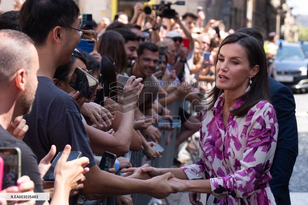 Queen Letizia Attends Cervantes Institute Directors Meeting - Barcelona