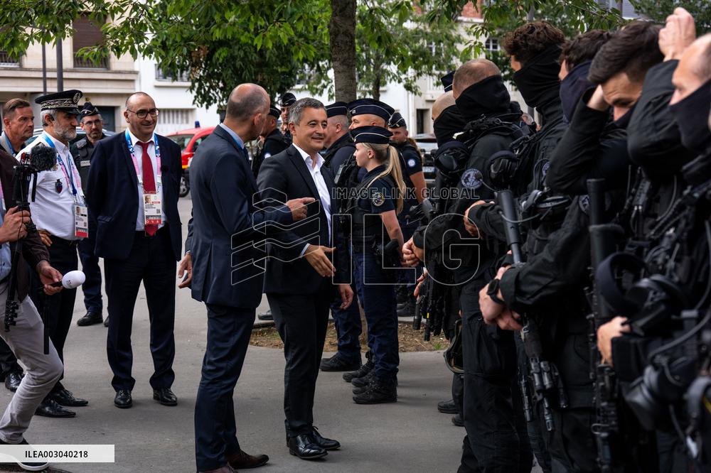 Paris 2024 - Darmanin Inspects Parc Des Princes' Security