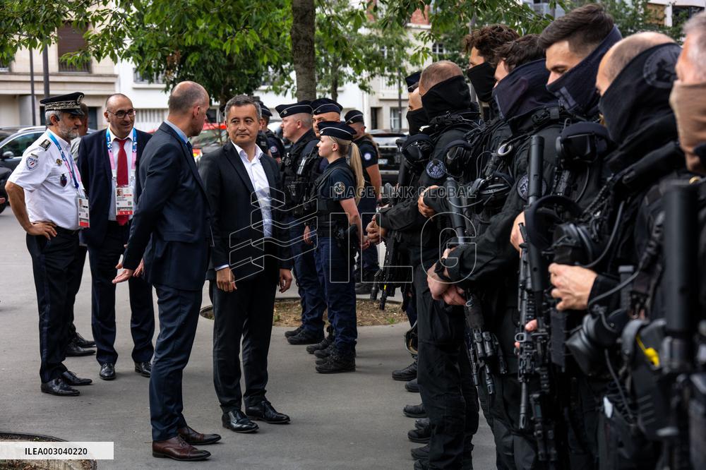 Paris 2024 - Darmanin Inspects Parc Des Princes' Security