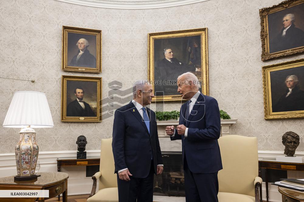 DC: US President Joe Biden meets with Israeli Prime Minister Bejamin Netanyahu at the White House