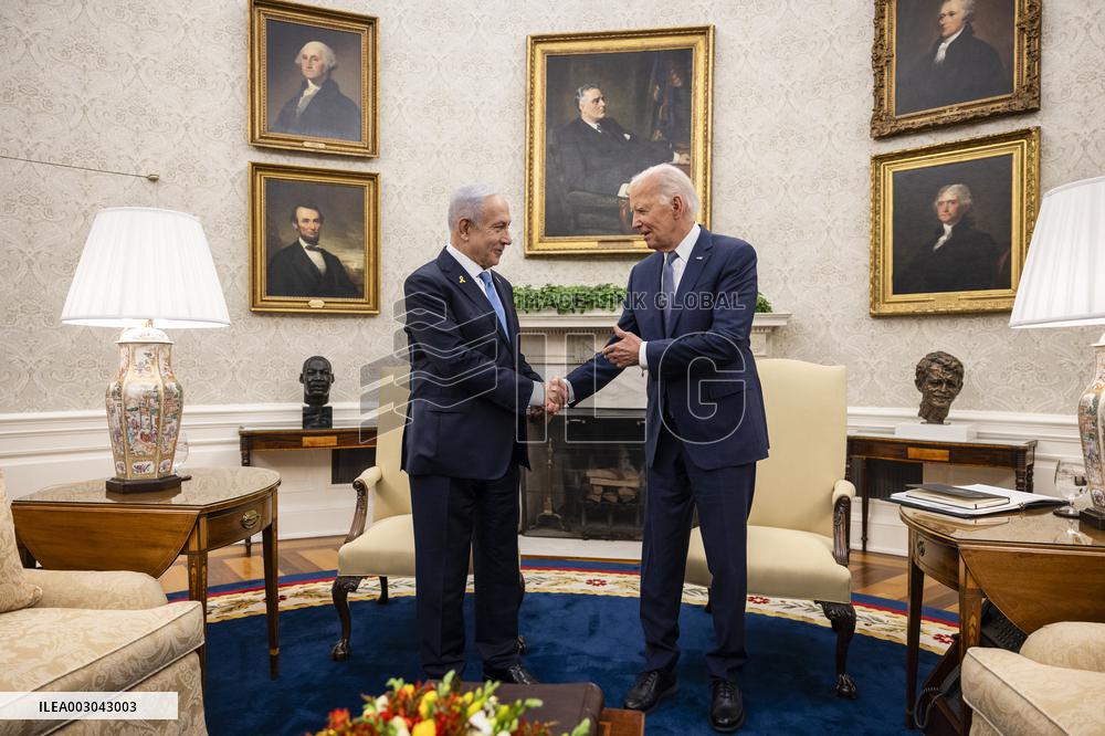 DC: US President Joe Biden meets with Israeli Prime Minister Bejamin Netanyahu at the White House