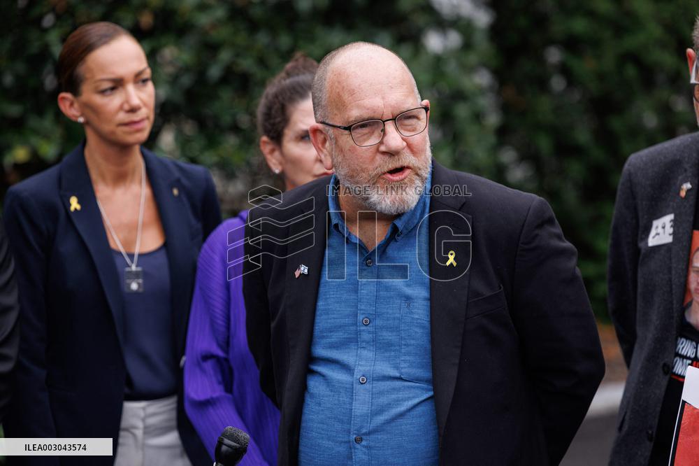 DC: Families of Americans held hostage by Hamas Speak to Press at White House