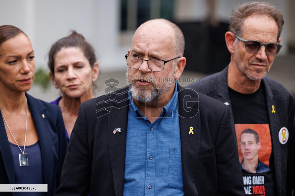 DC: Families of Americans held hostage by Hamas Speak to Press at White House