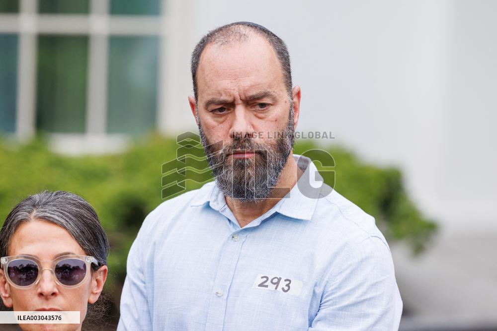 DC: Families of Americans held hostage by Hamas Speak to Press at White House
