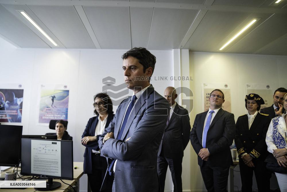 Paris 2024 - PM Attal Visits The ANSSI