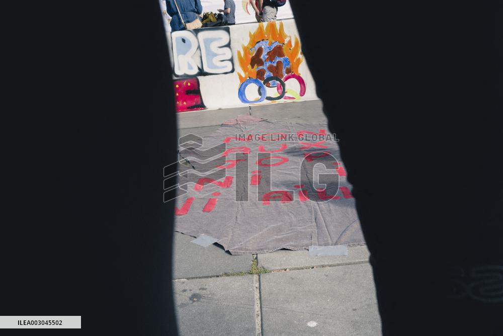 Paris 2024 - Demonstration Against The Opening Ceremony