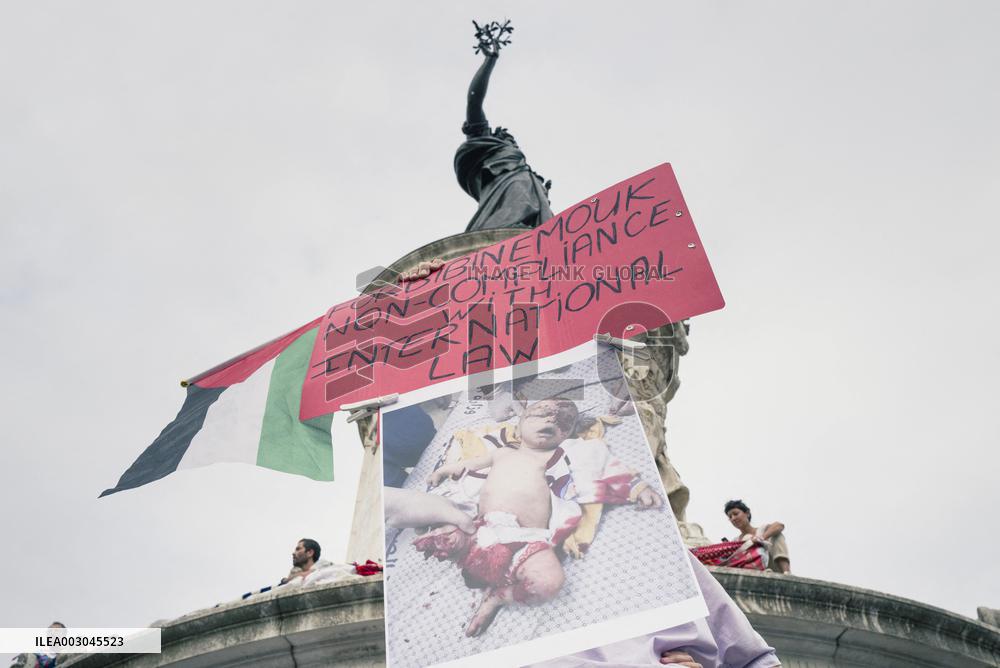Paris 2024 - Demonstration Against The Opening Ceremony