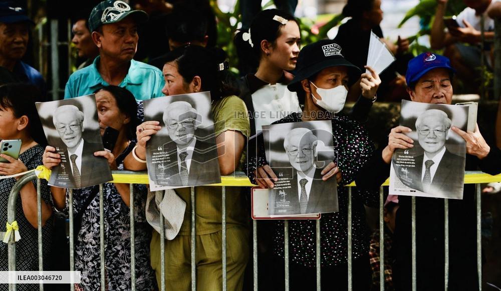 VIETNAM-HANOI-LATE PARTY CHIEF-NGUYEN PHU TRONG-MEMORIAL SERVICE-BURIAL CEREMONY