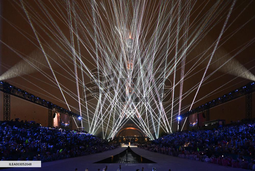 Paris 2024 - A Light Show Is Staged On The Eiffel Tower