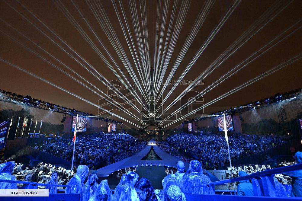 Paris 2024 - A Light Show Is Staged On The Eiffel Tower