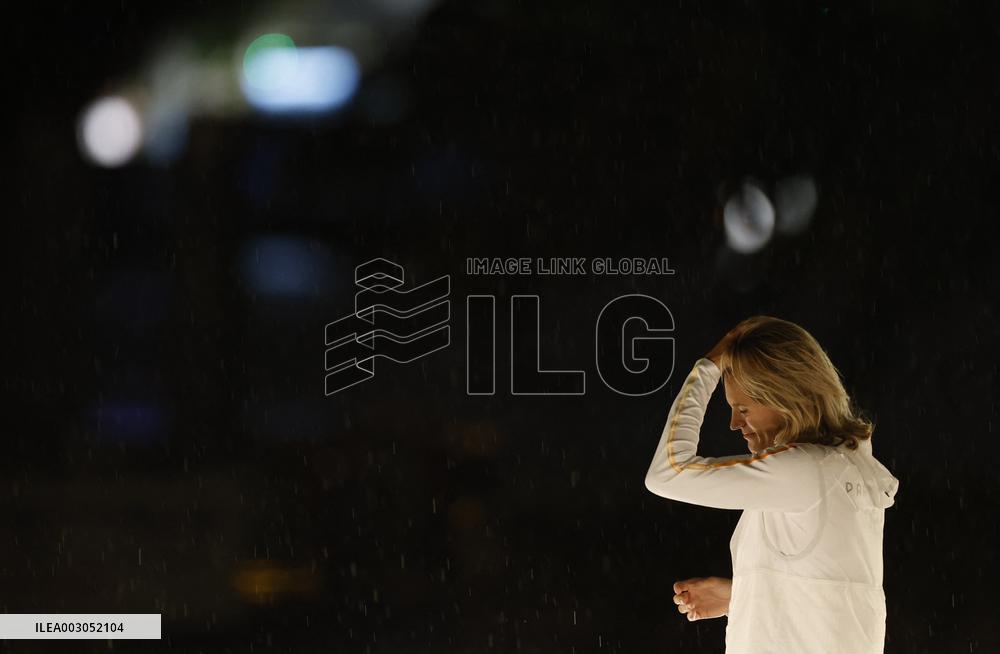 Paris 2024 - Torch Departing From Iena Bridge Towards Tuileries Gardens