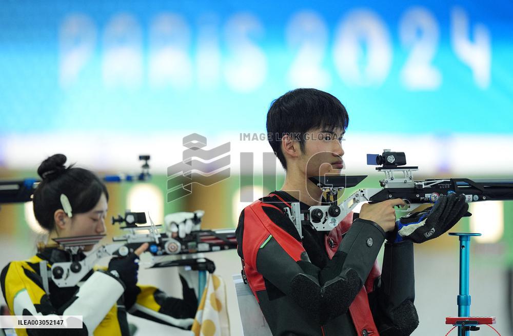 (PARIS2024)FRANCE-CHATEAUROUX-SHOOTING-10M AIR RIFLE MIXED TEAM